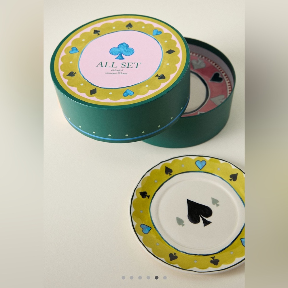 Anthropologie Ace Boxed Stoneware Canape Plates, Set of 4, NIB - Picture 3 of 4